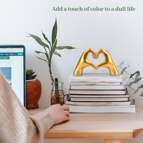 Gold Gesture Statue Decoration Home Decor Bedroom Bookshelf Coffee Table Gifts - Picture 5 of 8